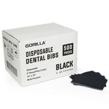 Black Disposable Lap Cloths / Dental Bibs 13" x 18" (500/Case) - Gorilla