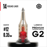 Legend Premium Cartridges G2 (2nd Gen) - Round Liners - #12 (0.35mm) - 20/Box